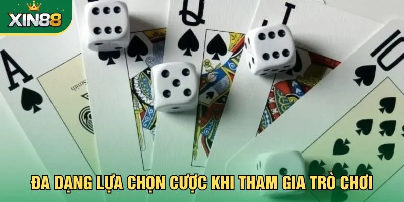 Đa dạng lựa chọn cược khi tham gia trò chơi tại Xin88