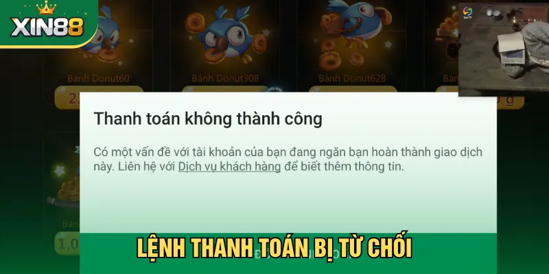 Lệnh thanh toán bị từ chối