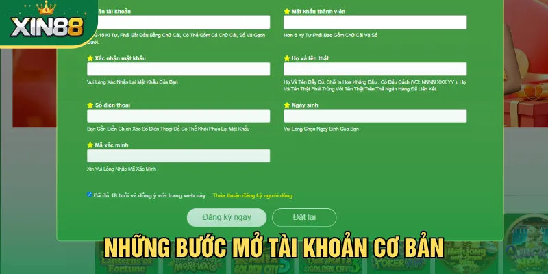 Những bước mở tài khoản cơ bản